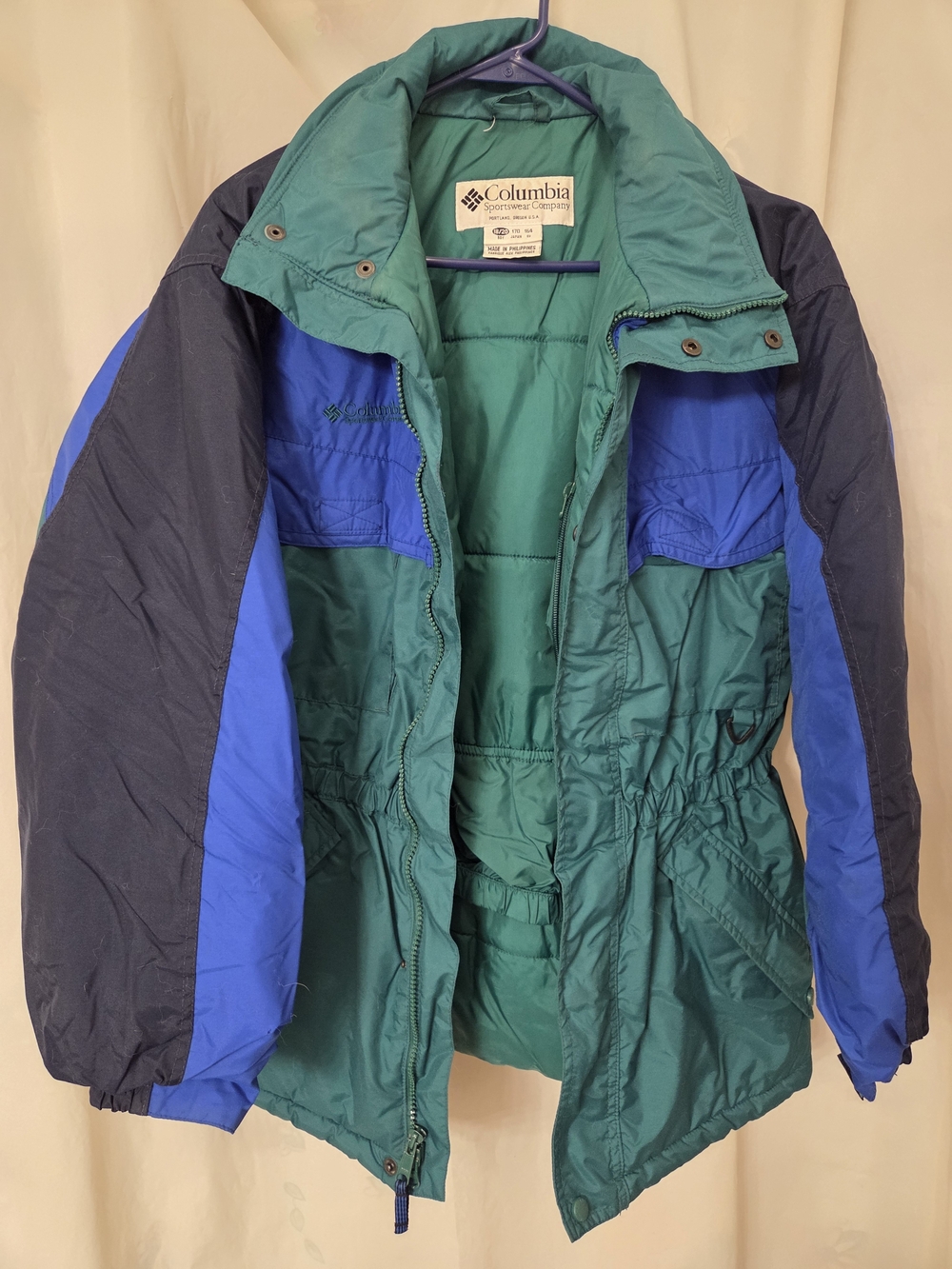 Columbia Green & Blue Puffer Jacket